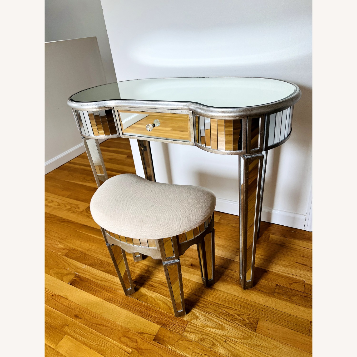 Mirrored Mini Desk & Stool - image-3