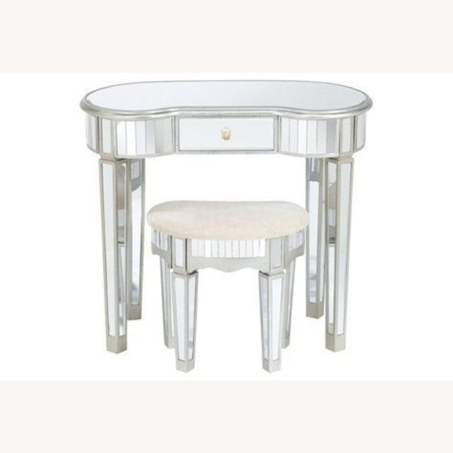 Mirrored Mini Desk & Stool - image-0