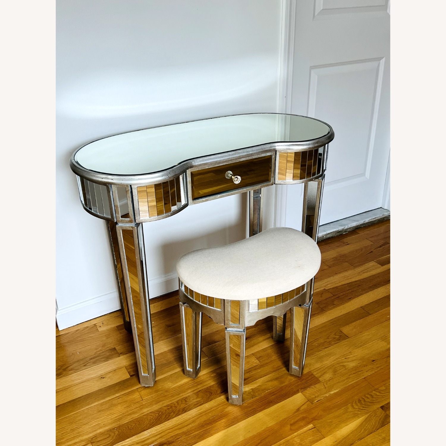 Mirrored Mini Desk & Stool - image-1
