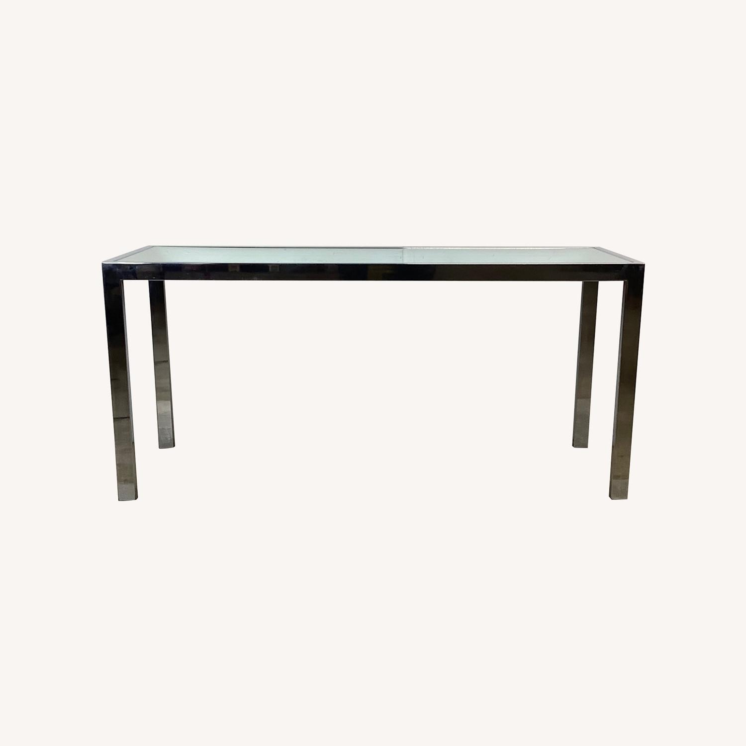 Vintage Modern Chrome and Glass Console Table - image-0