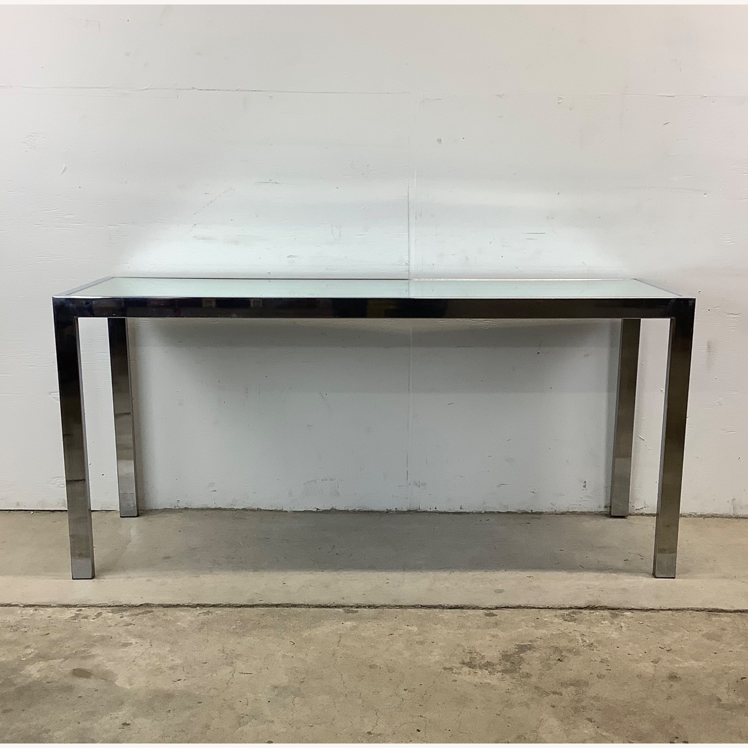 Vintage Modern Chrome and Glass Console Table - image-2