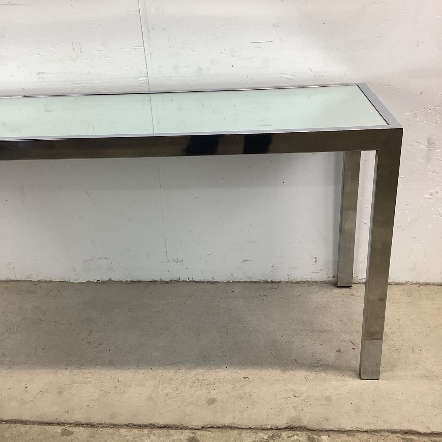 Vintage Modern Chrome and Glass Console Table - image-6