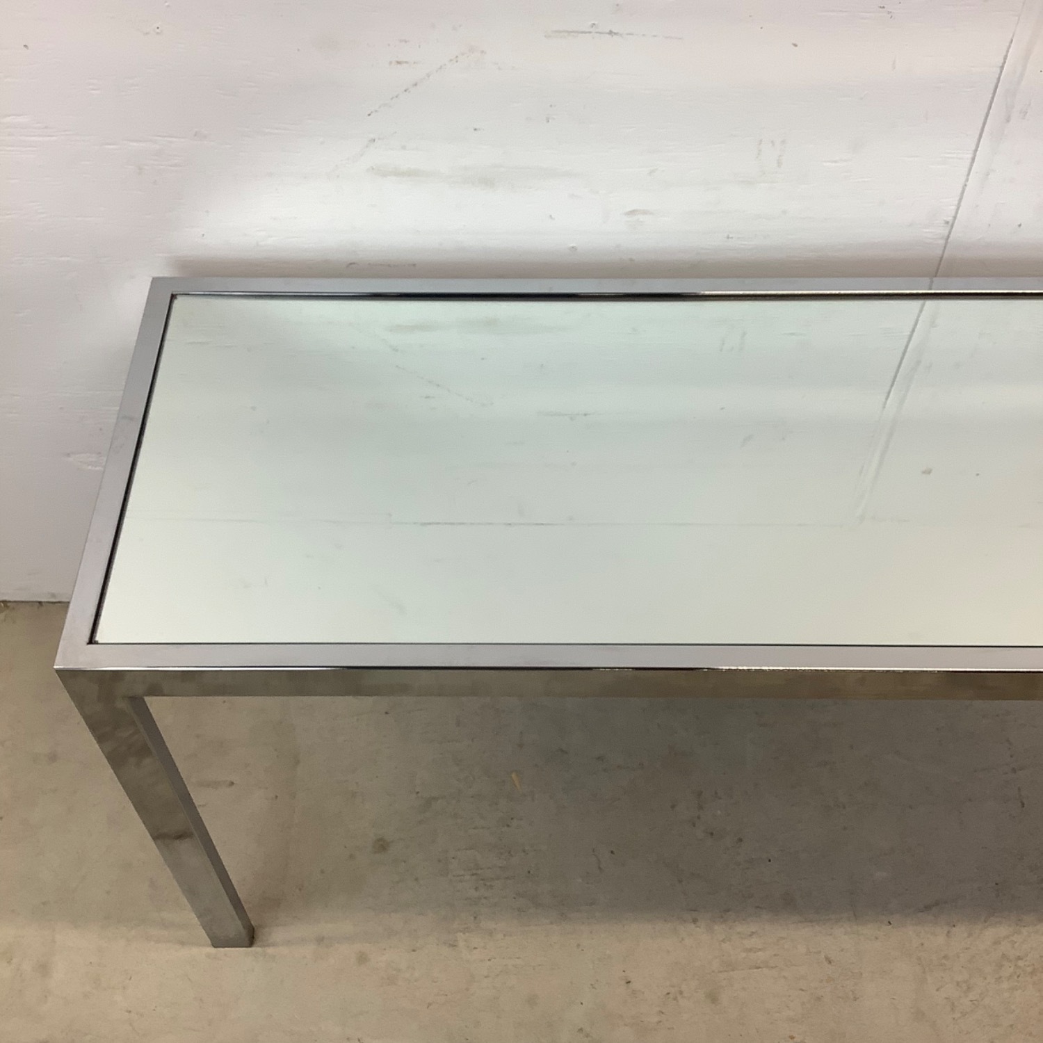 Vintage Modern Chrome and Glass Console Table - image-3