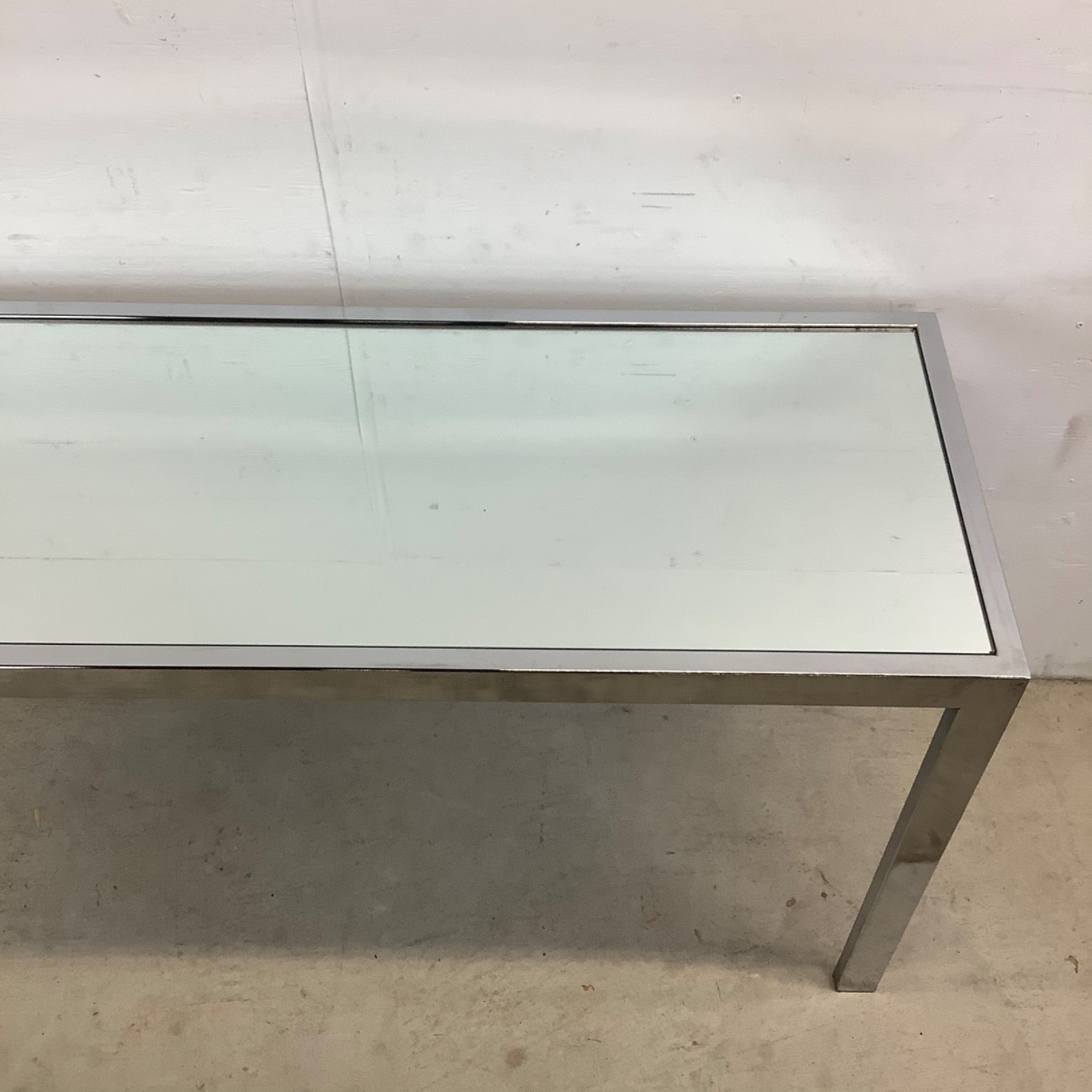 Vintage Modern Chrome and Glass Console Table - image-4