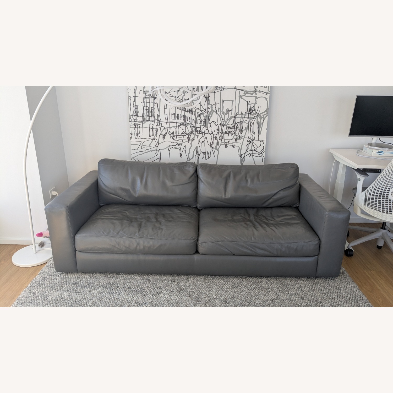 Design Within Reach Reid Leather Sofa - image-8