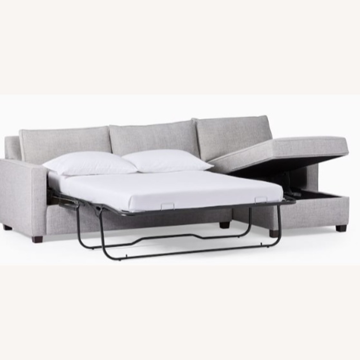 West Elm Henry Sleeper Sectional w Storage Gray - image-6