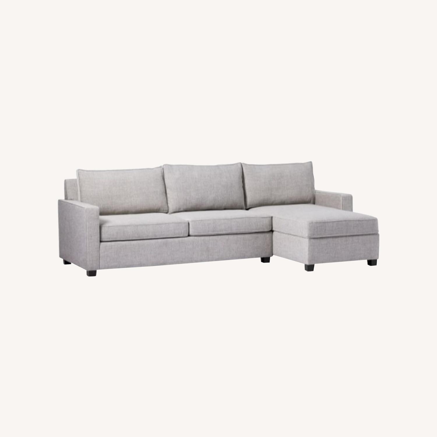 West Elm Henry Sleeper Sectional w Storage Gray - image-0