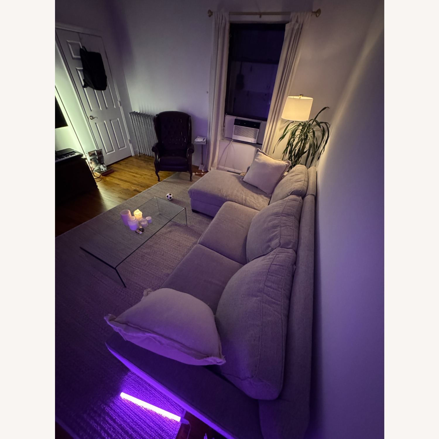 West Elm Henry Sleeper Sectional w Storage Gray - image-2