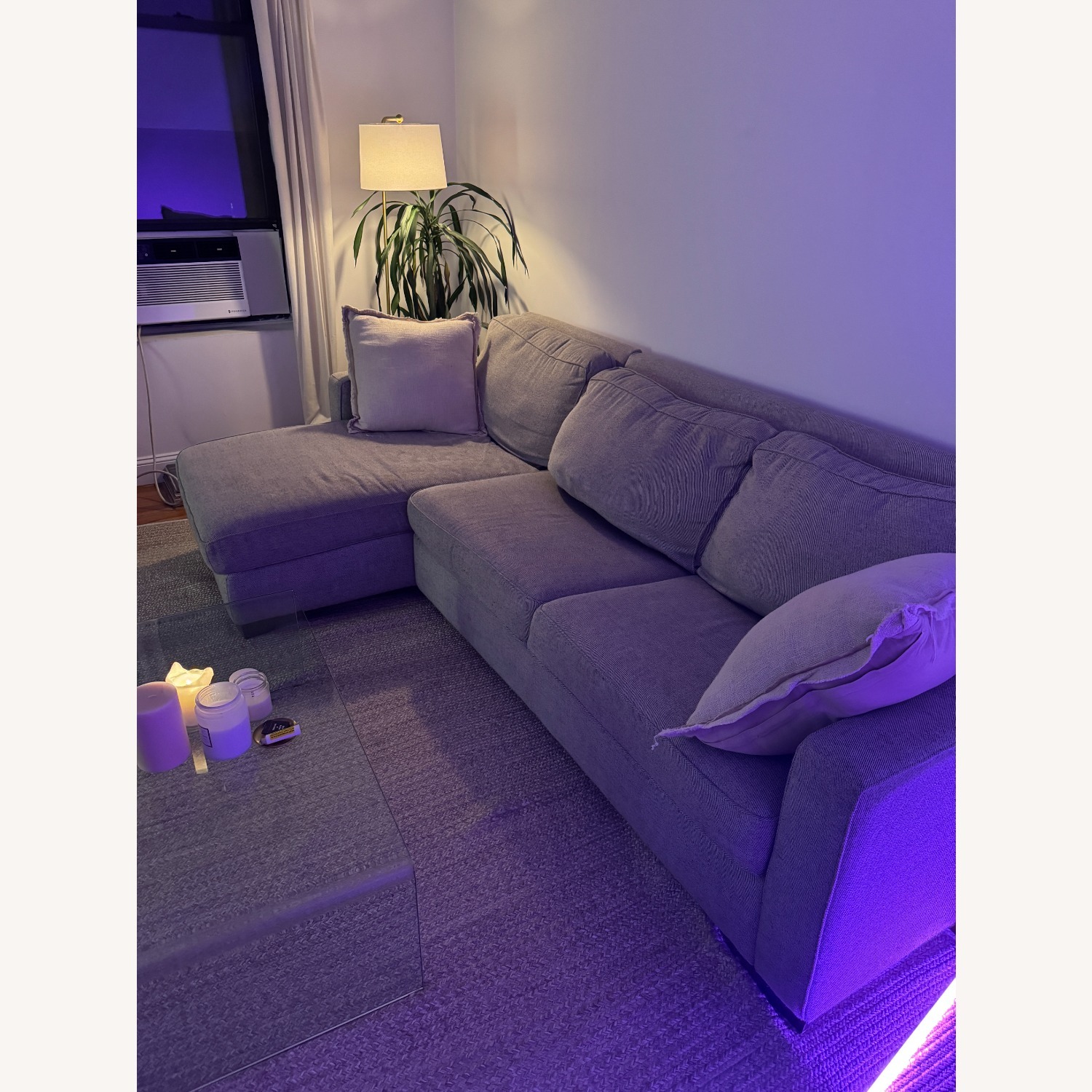 West Elm Henry Sleeper Sectional w Storage Gray - image-3