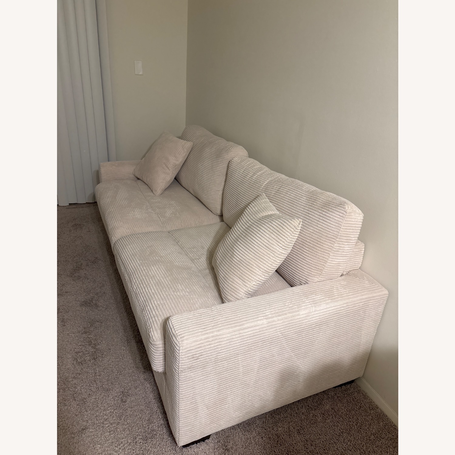 Bob's Discount White comfortable couch - image-1
