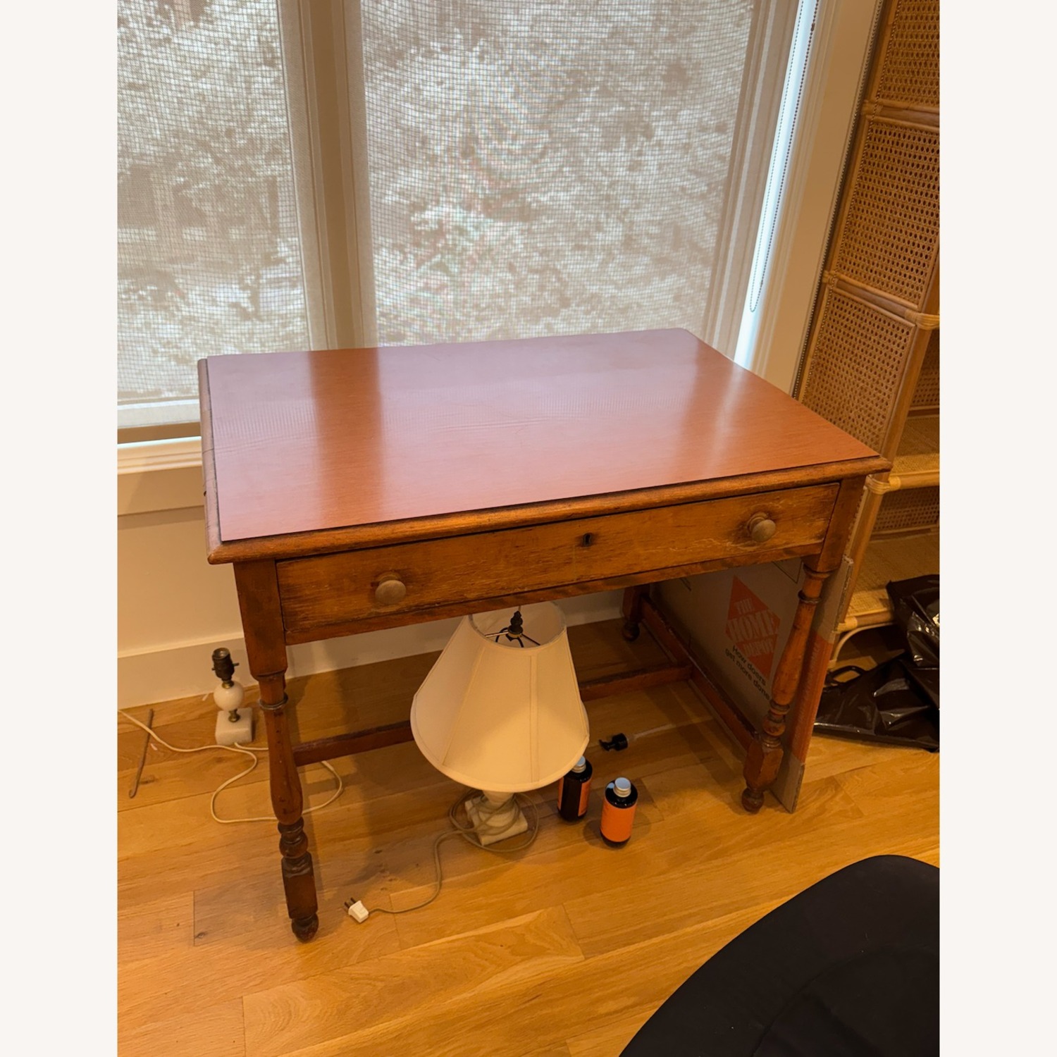 Antique Wood Desk or Vanity - image-1