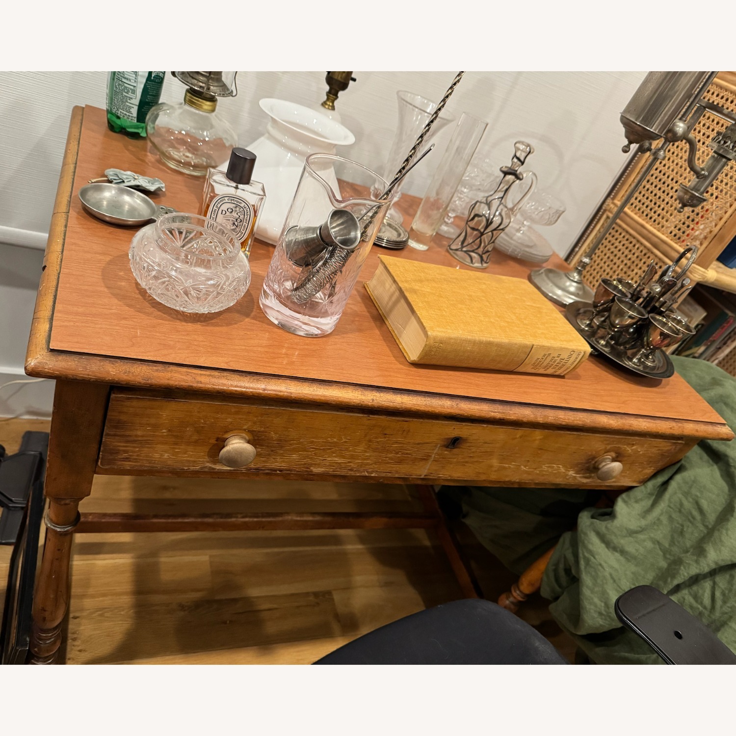 Antique Wood Desk or Vanity - image-5