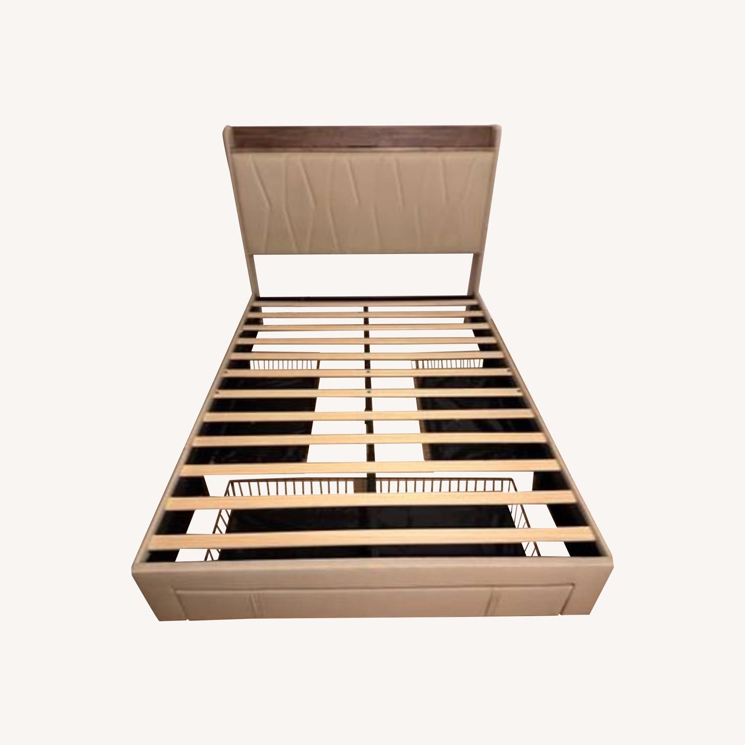 Full Size Upholstered Bed Frame with 3 Drawers - image-0