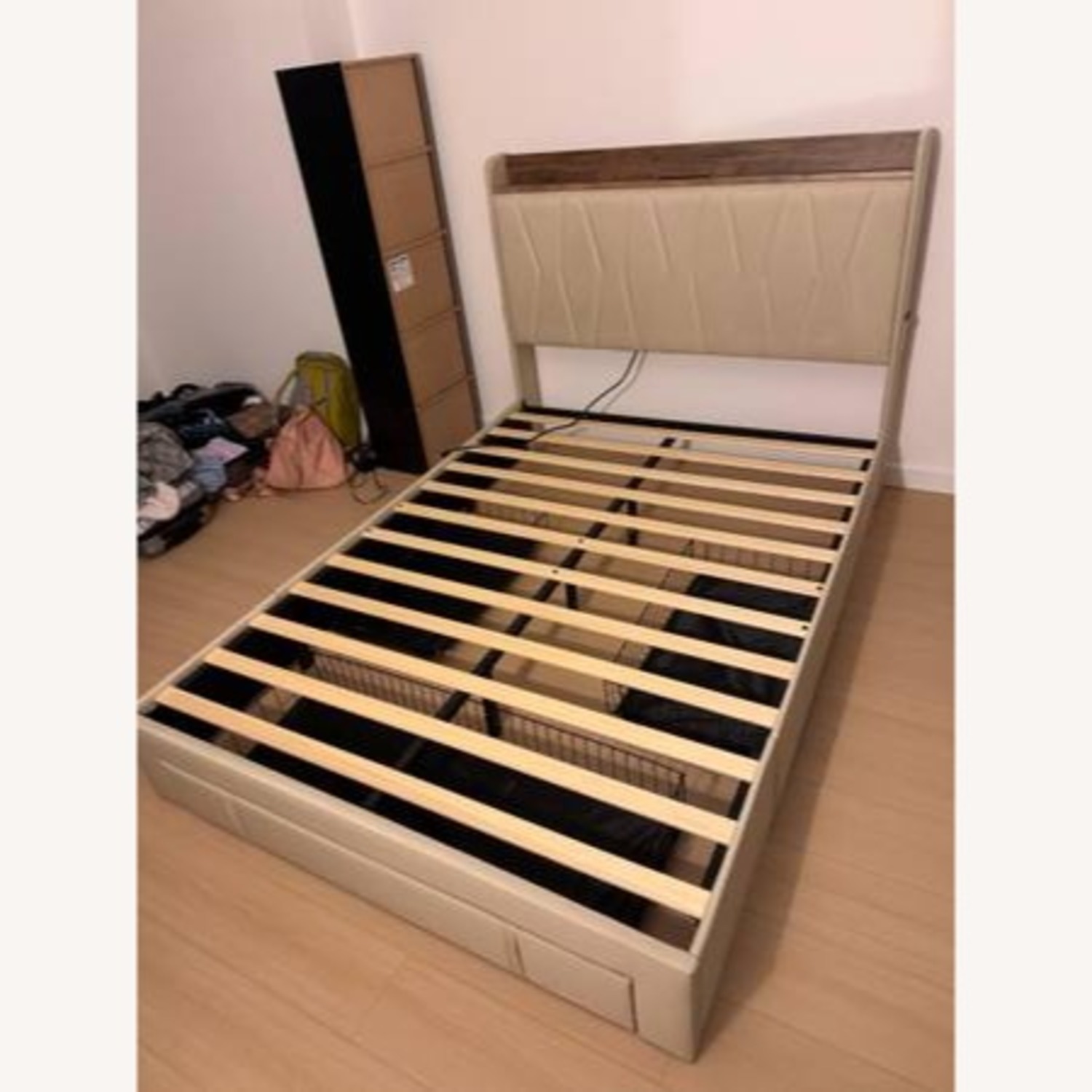 Full Size Upholstered Bed Frame with 3 Drawers - image-3