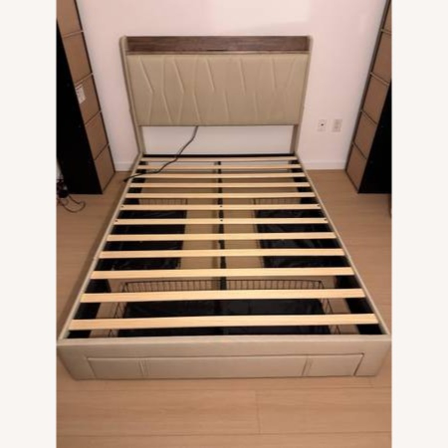 Full Size Upholstered Bed Frame with 3 Drawers - image-5