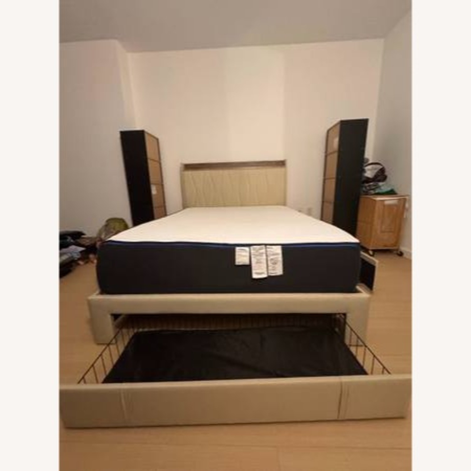 Full Size Upholstered Bed Frame with 3 Drawers - image-1