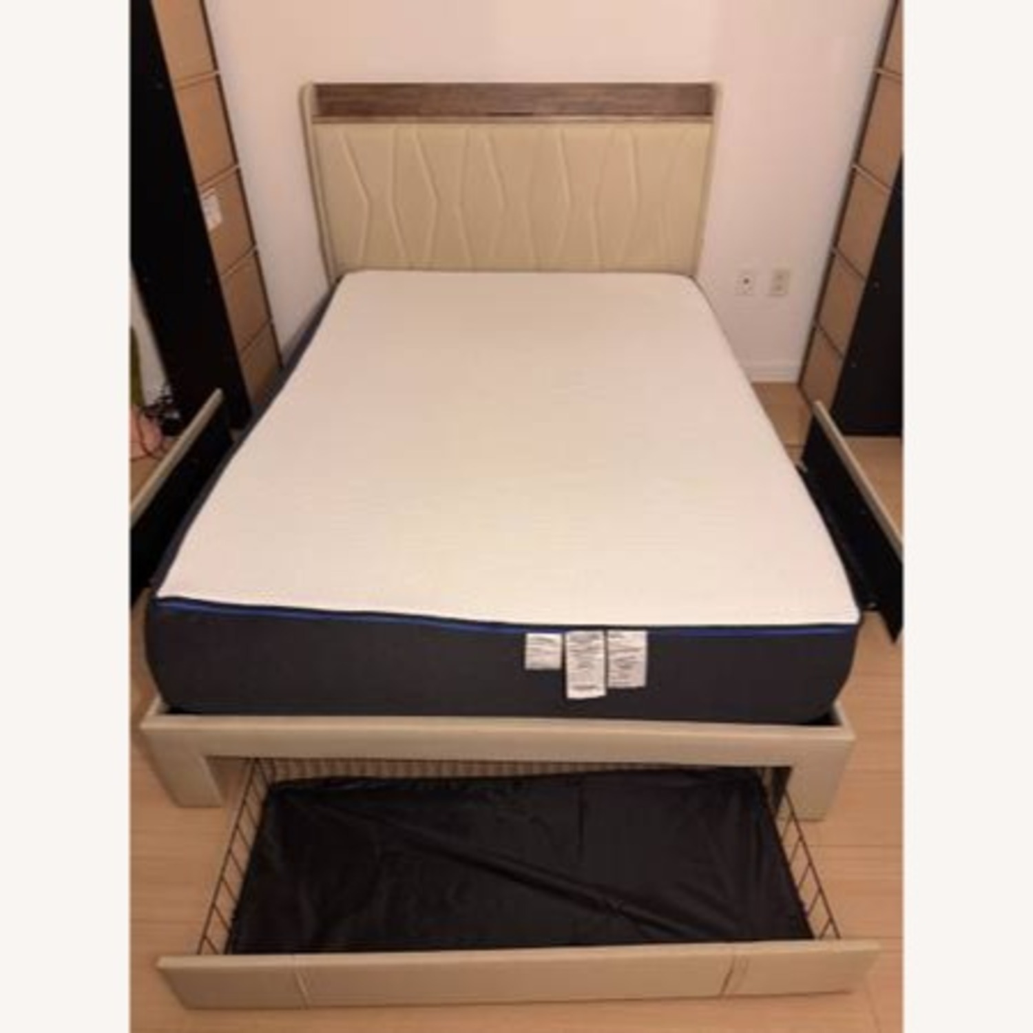 Full Size Upholstered Bed Frame with 3 Drawers - image-2