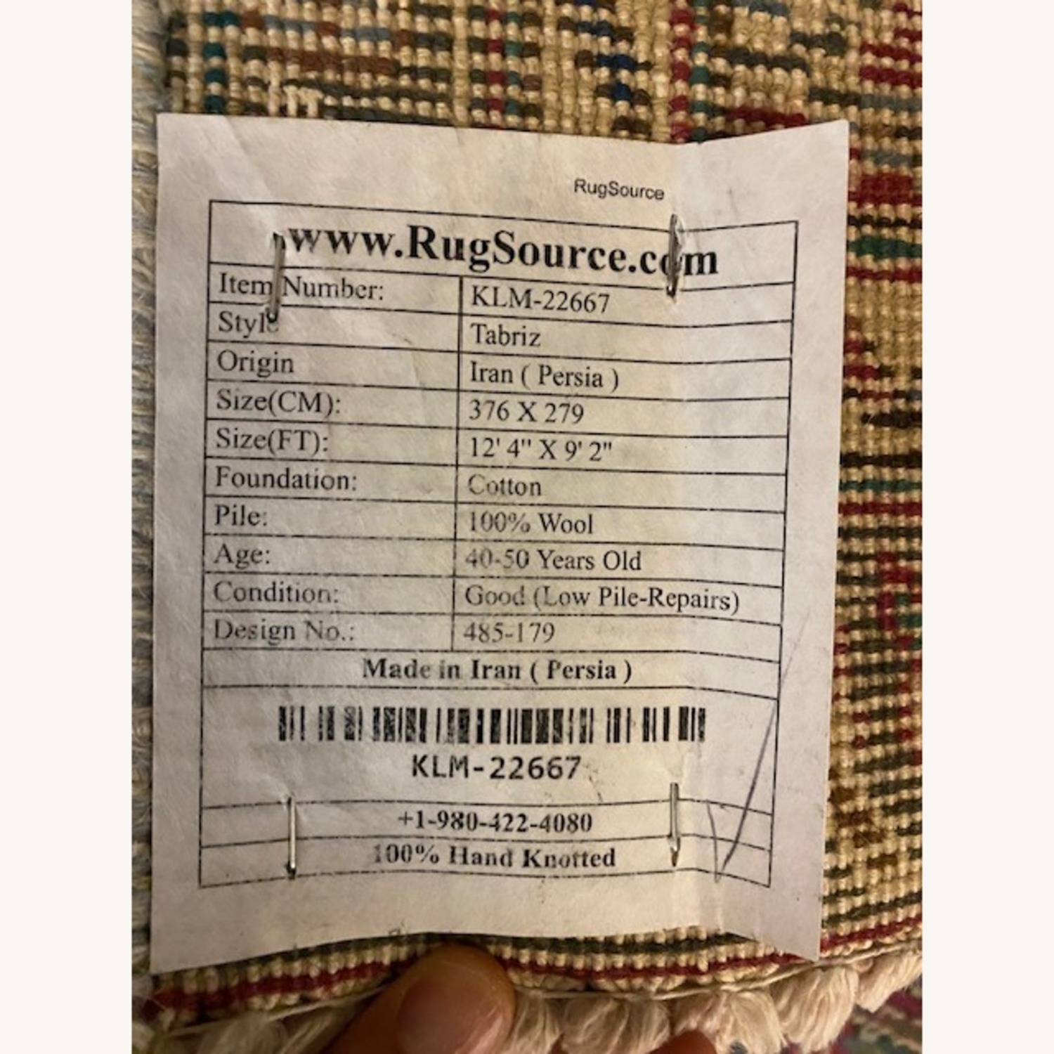 Persian Tabriz Area Rug - image-1