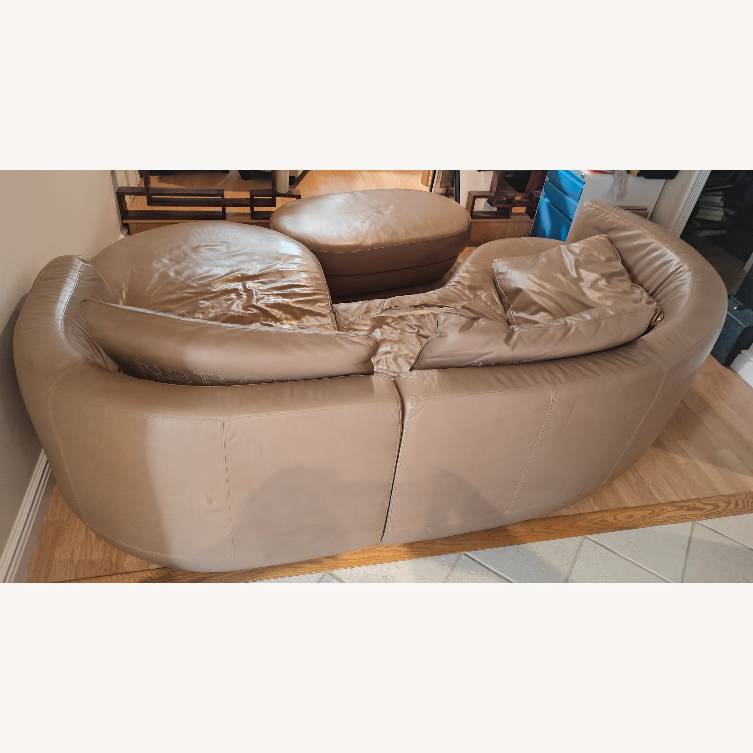 Natuzzi Italian Small Leather Sectional - image-3