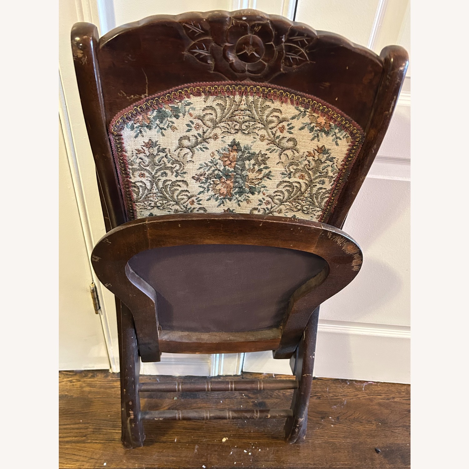 Antique Queen Anne Folding Rocking Chair - image-2