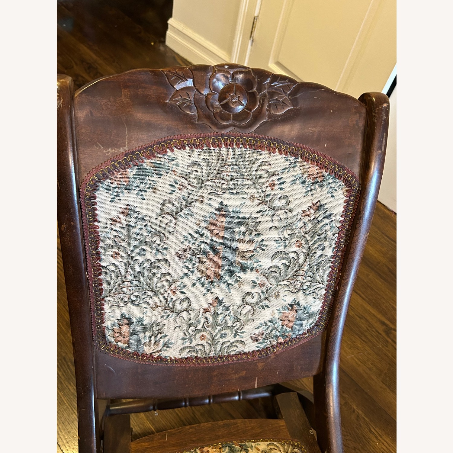 Antique Queen Anne Folding Rocking Chair - image-3