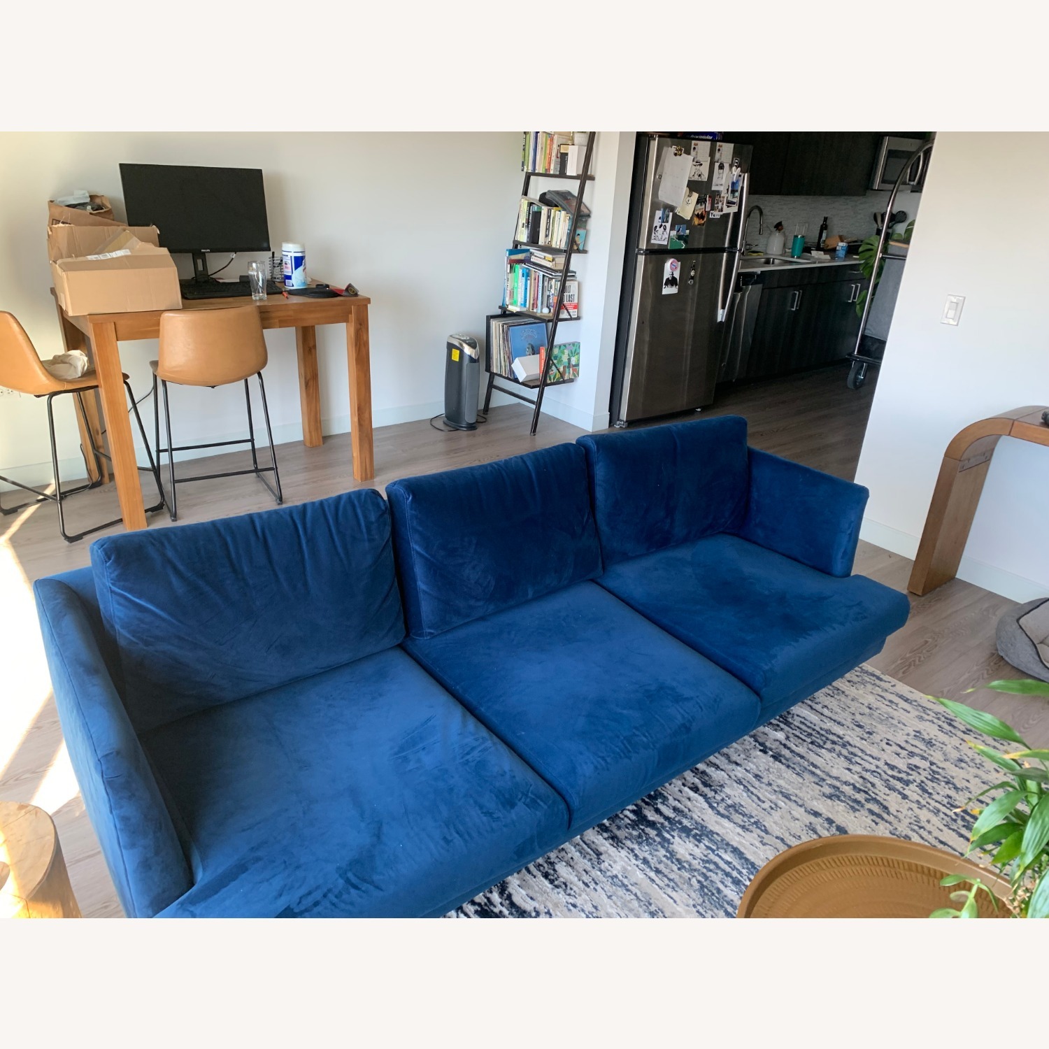 AllModern Miller Blue Velvet - image-4