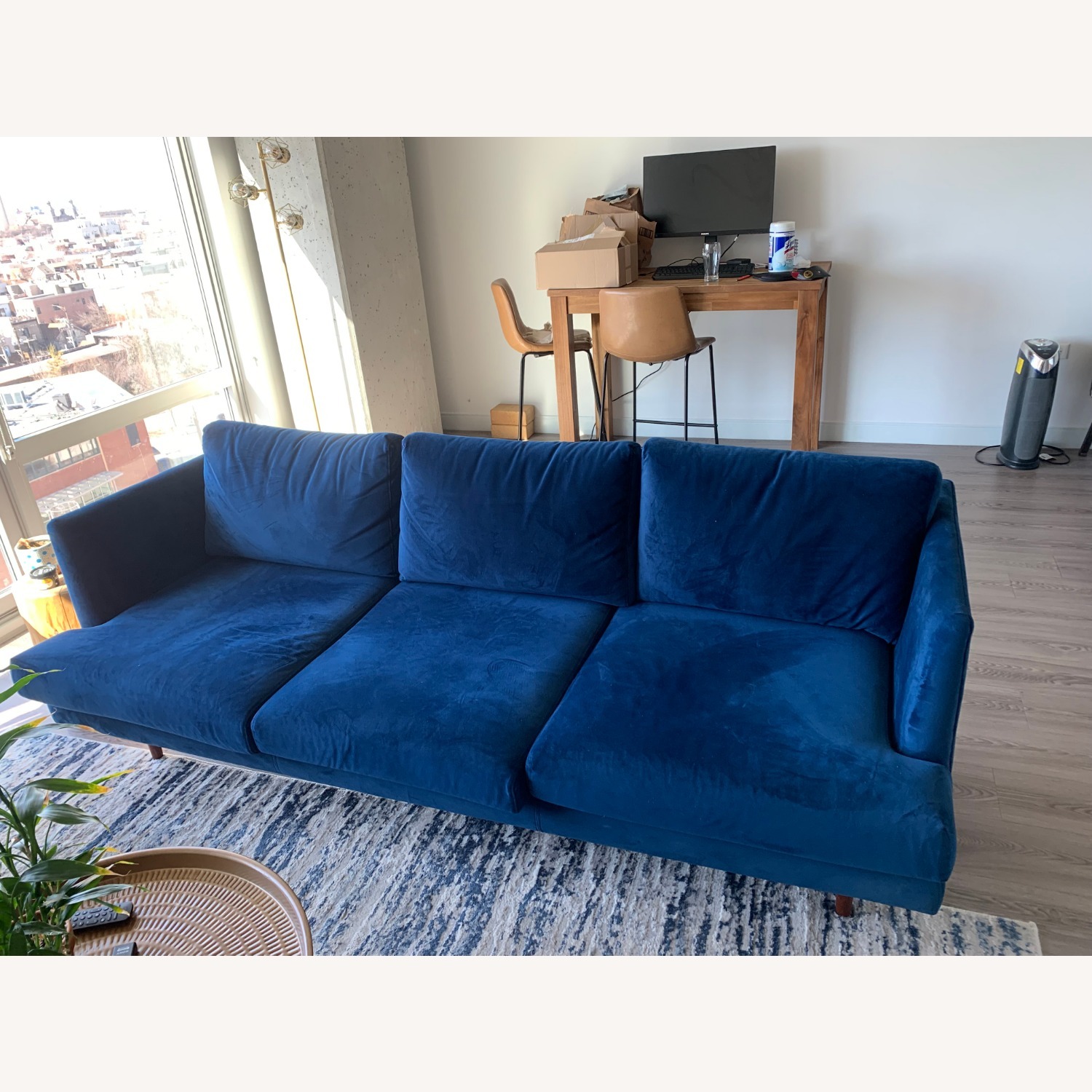 AllModern Miller Blue Velvet - image-1