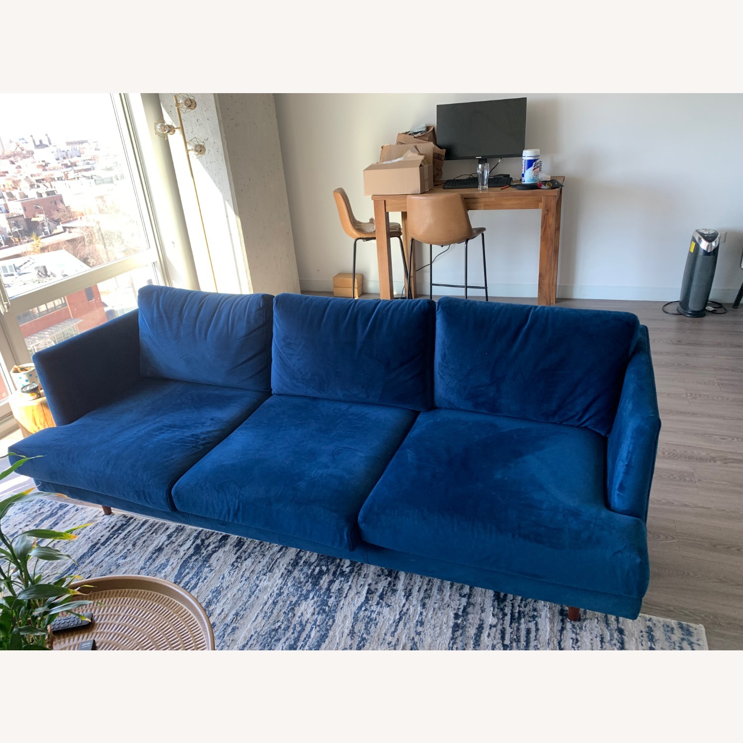 AllModern Miller Blue Velvet - image-2