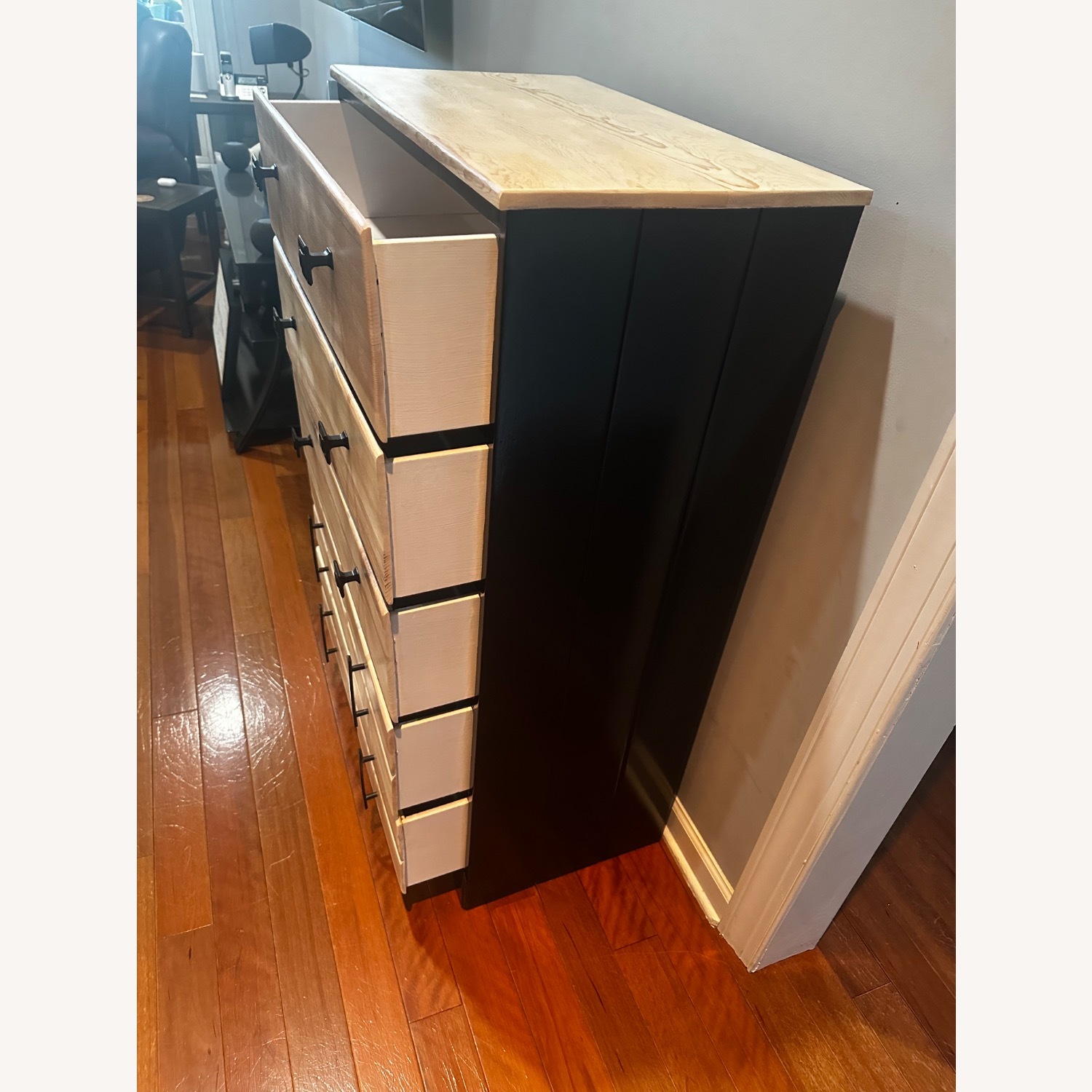 Modern Two-Tone Black & Natural Wood Finish - image-7