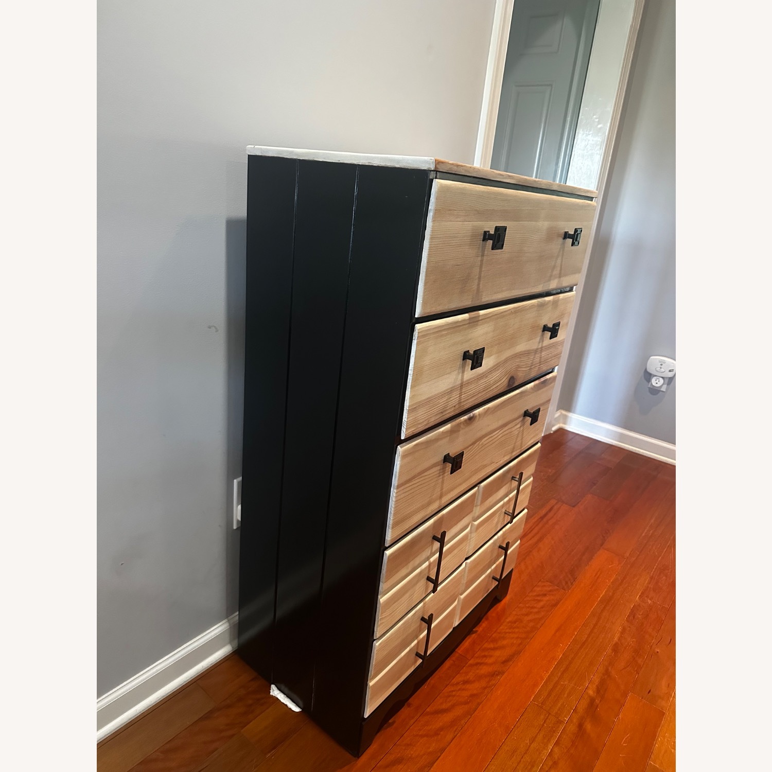 Modern Two-Tone Black & Natural Wood Finish - image-2