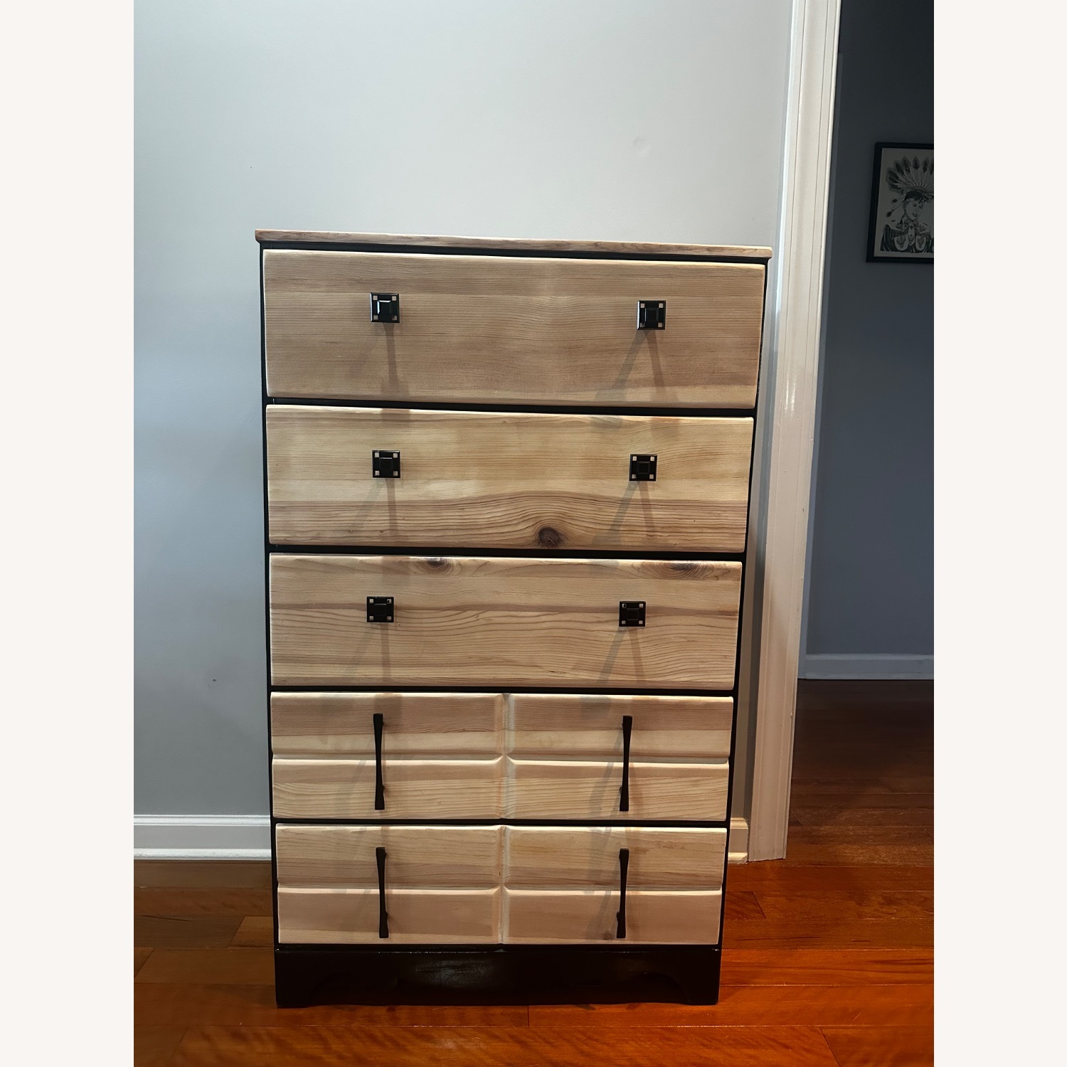 Modern Two-Tone Black & Natural Wood Finish - image-3