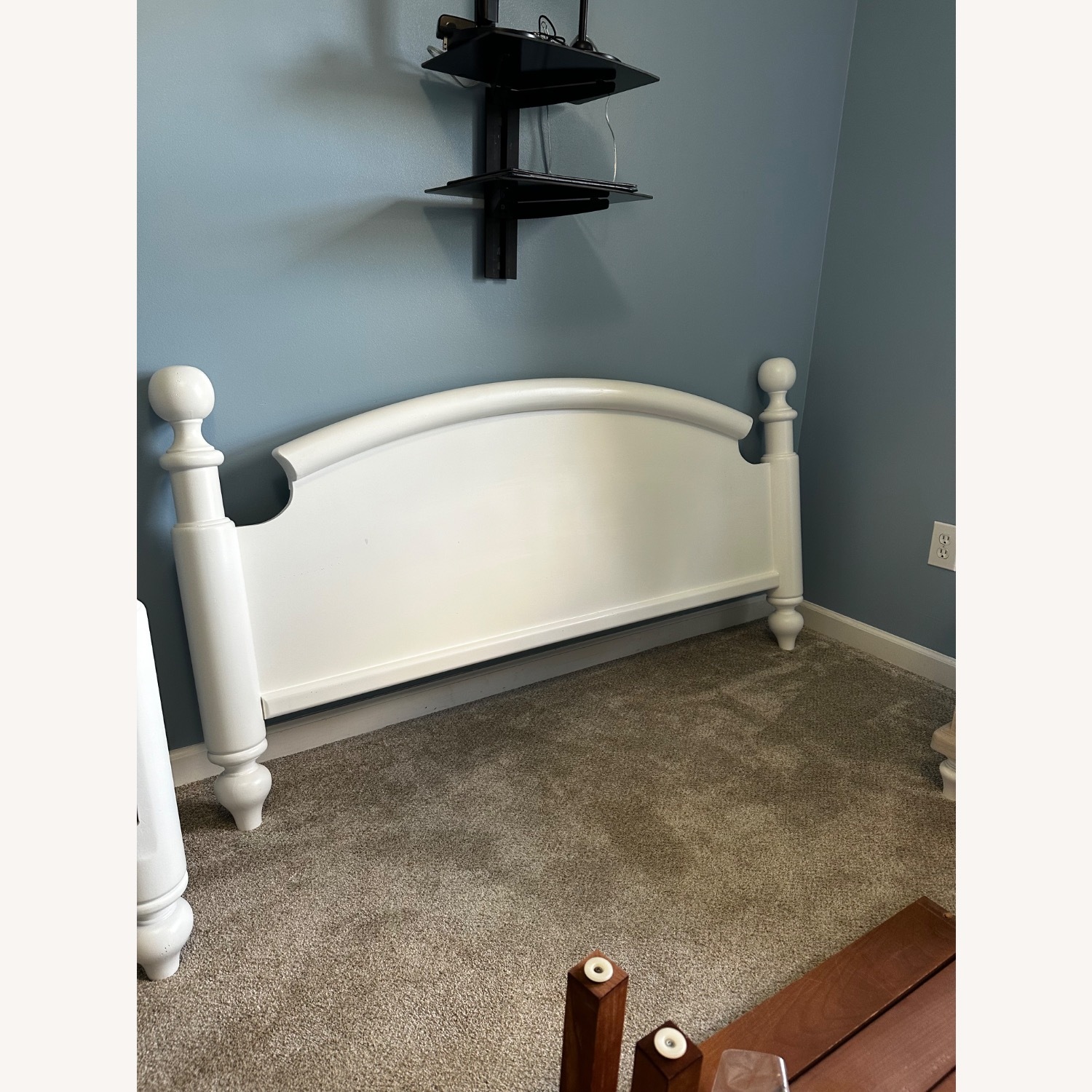 Elegant White Wooden Poster Bed Frame - image-4