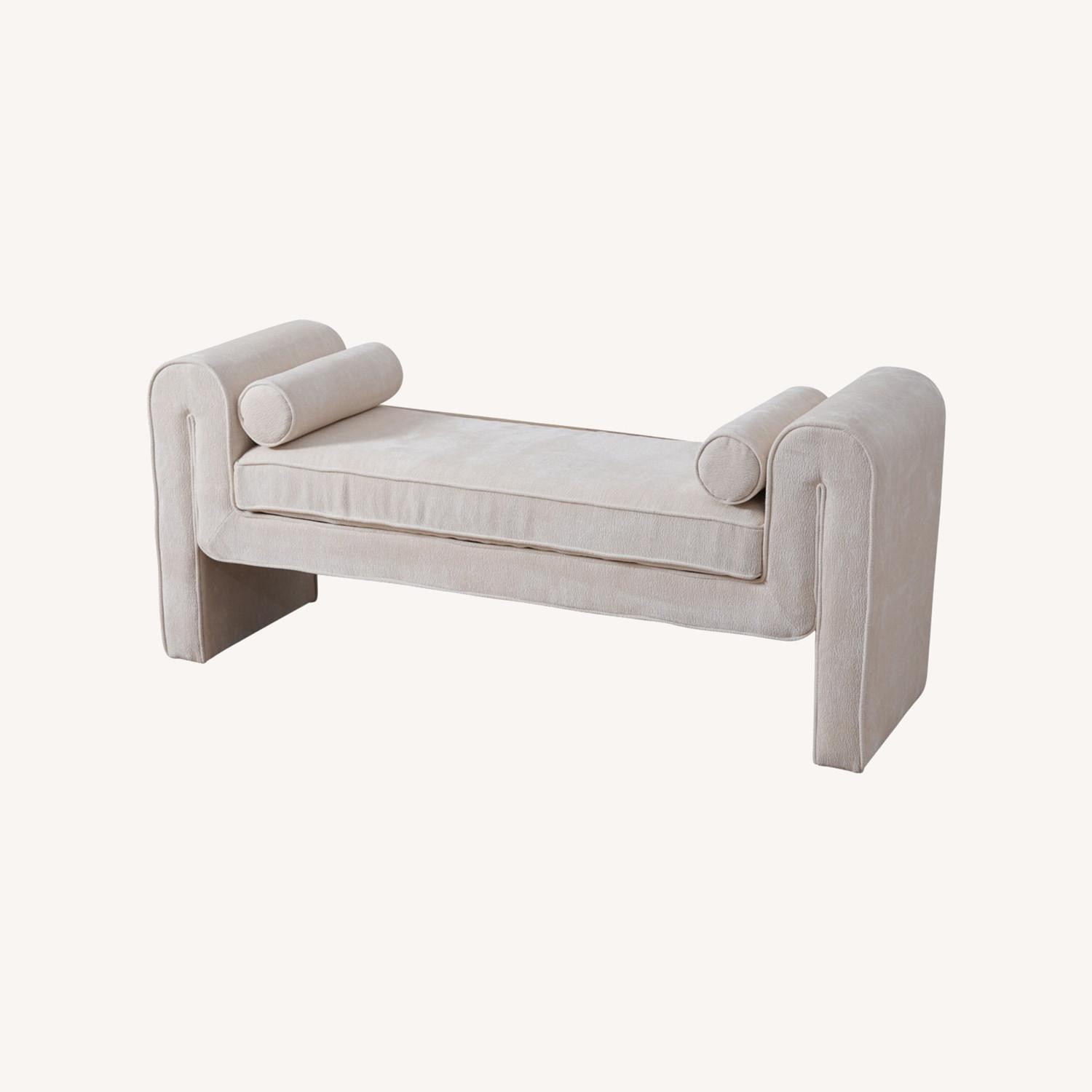 Northbrook Cream Chenille Bench - image-0