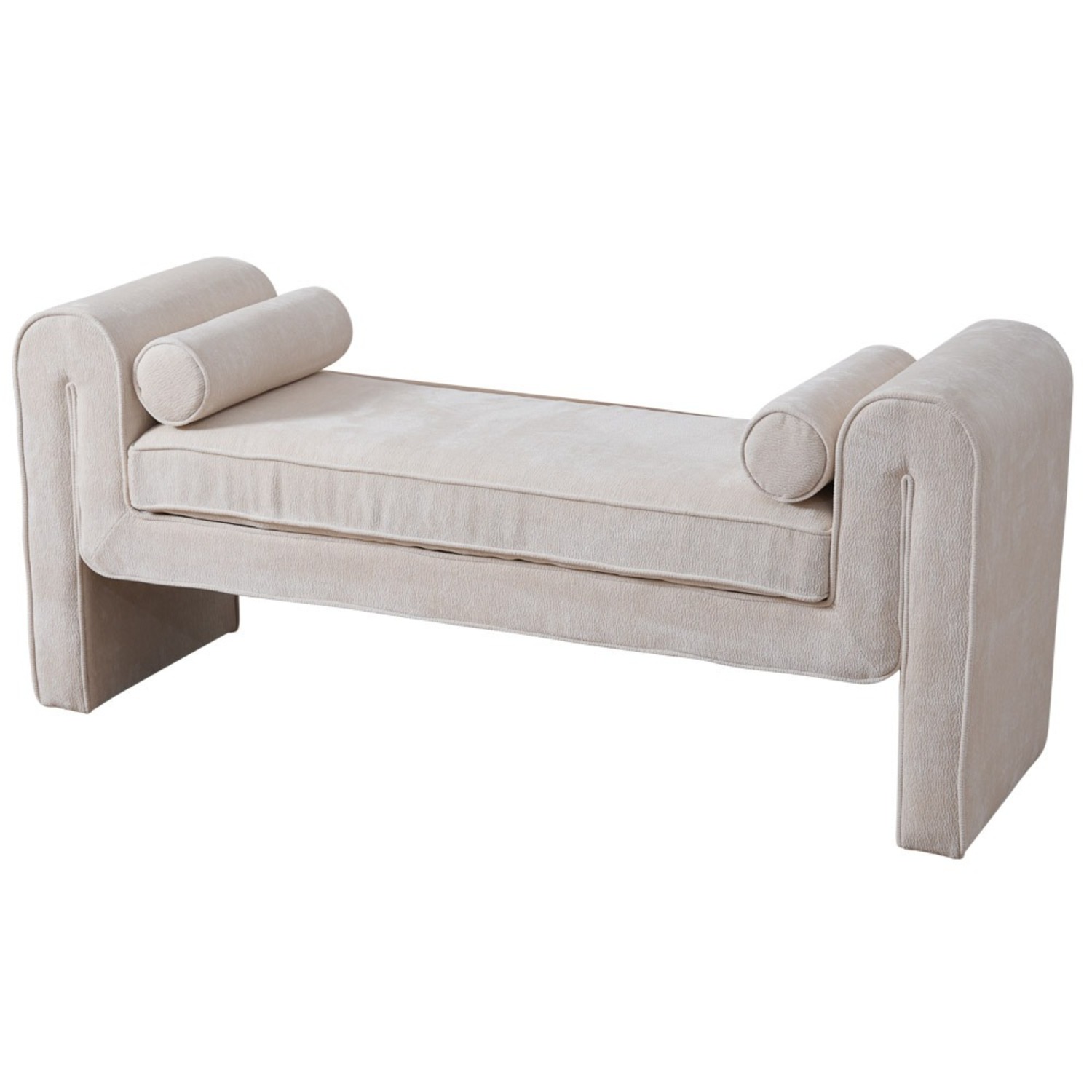 Northbrook Cream Chenille Bench - image-4
