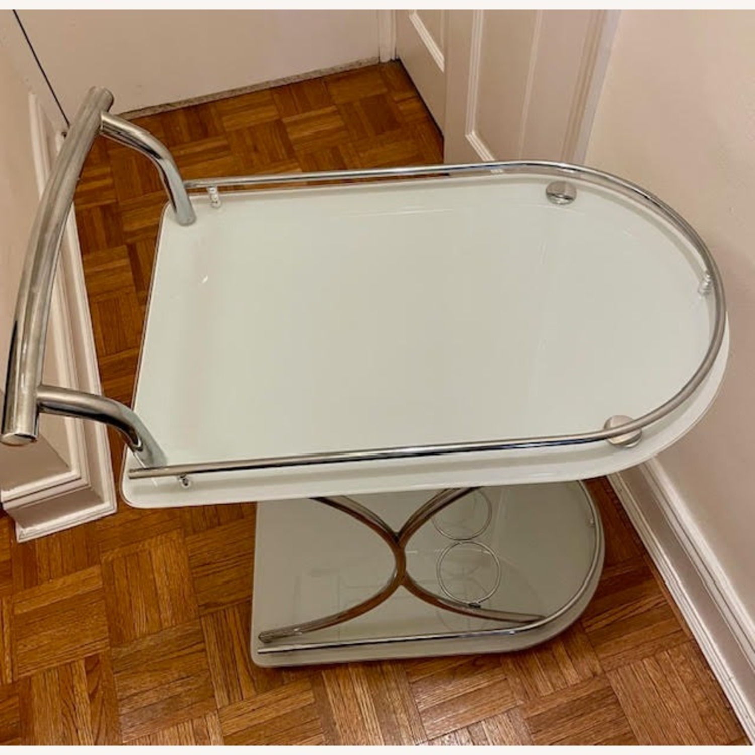 Franky Metal & Glass Rolling Bar Cart - image-7