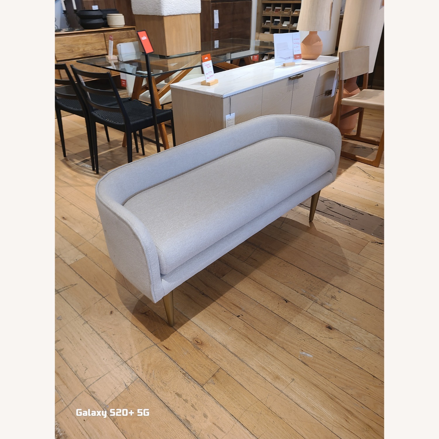 Celine Bench, Performance Chenille Tweed in Sand - image-2