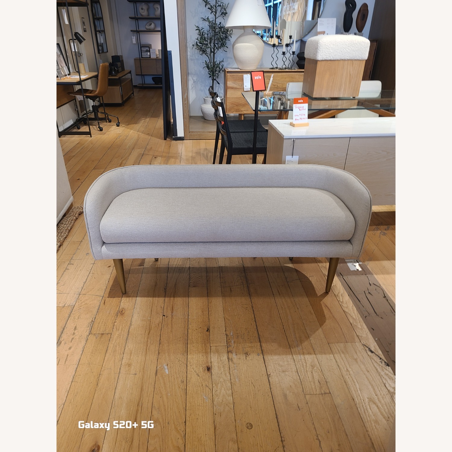 Celine Bench, Performance Chenille Tweed in Sand - image-1