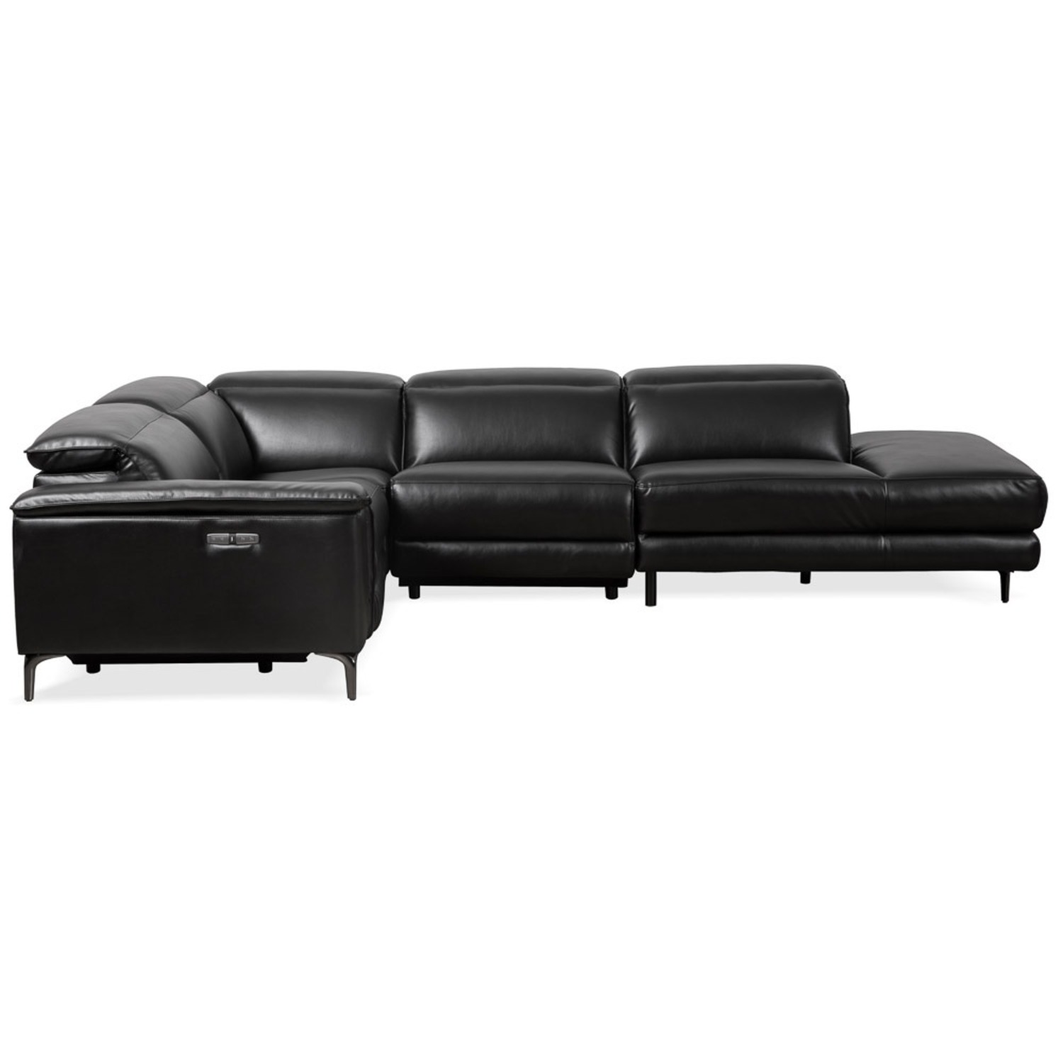 Heyworth Reclining Sectional Sofa - Black - image-5