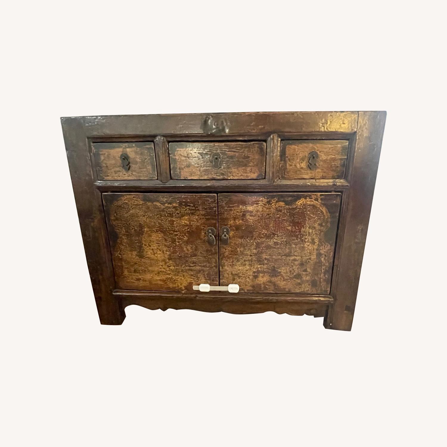 Antique Dark Brown Credenza - image-0