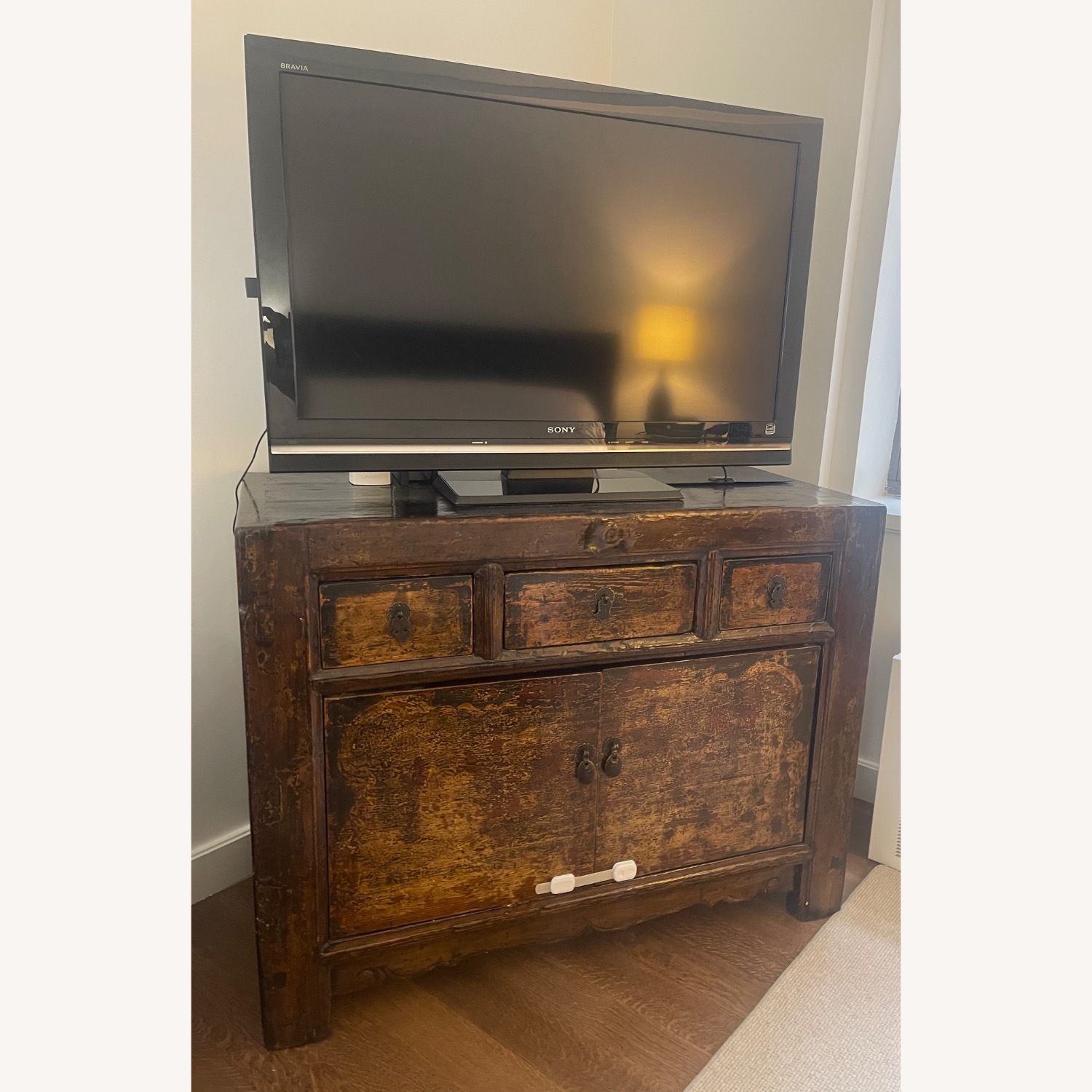 Antique Dark Brown Credenza - image-1