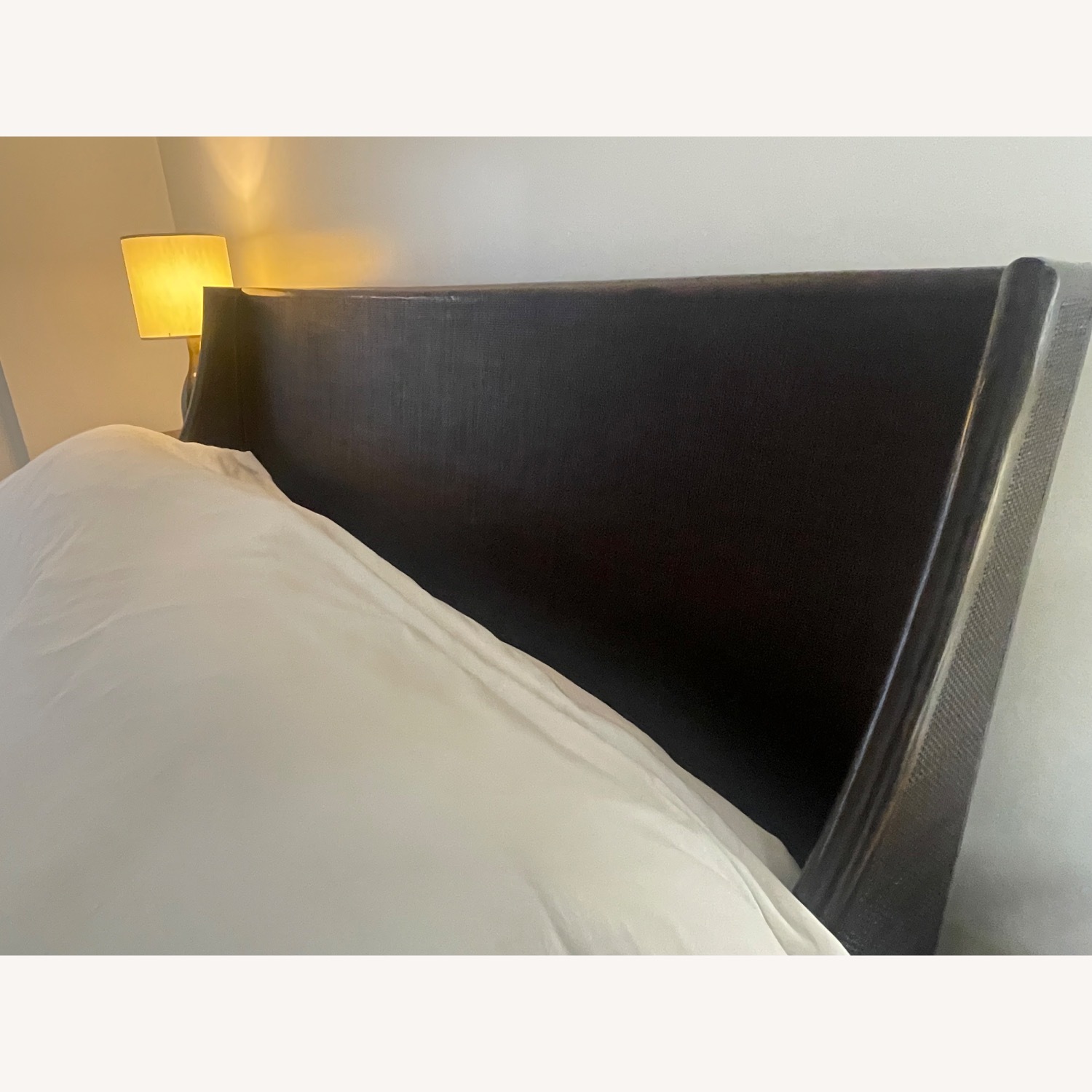 Dark Brown Wooden King Bed - image-2