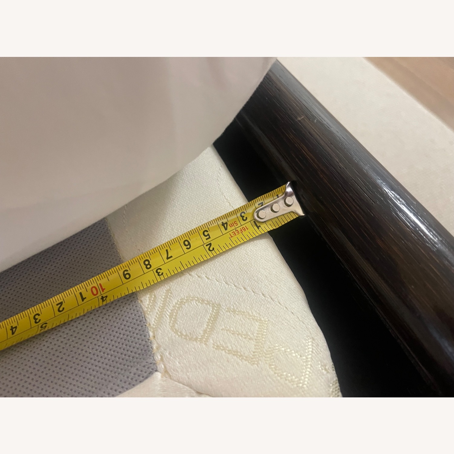 Dark Brown Wooden King Bed - image-7