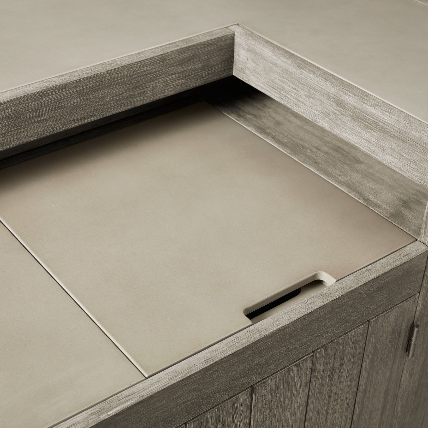 West Elm Portside Outdoor Grand Bar W Concrete Top - image-1