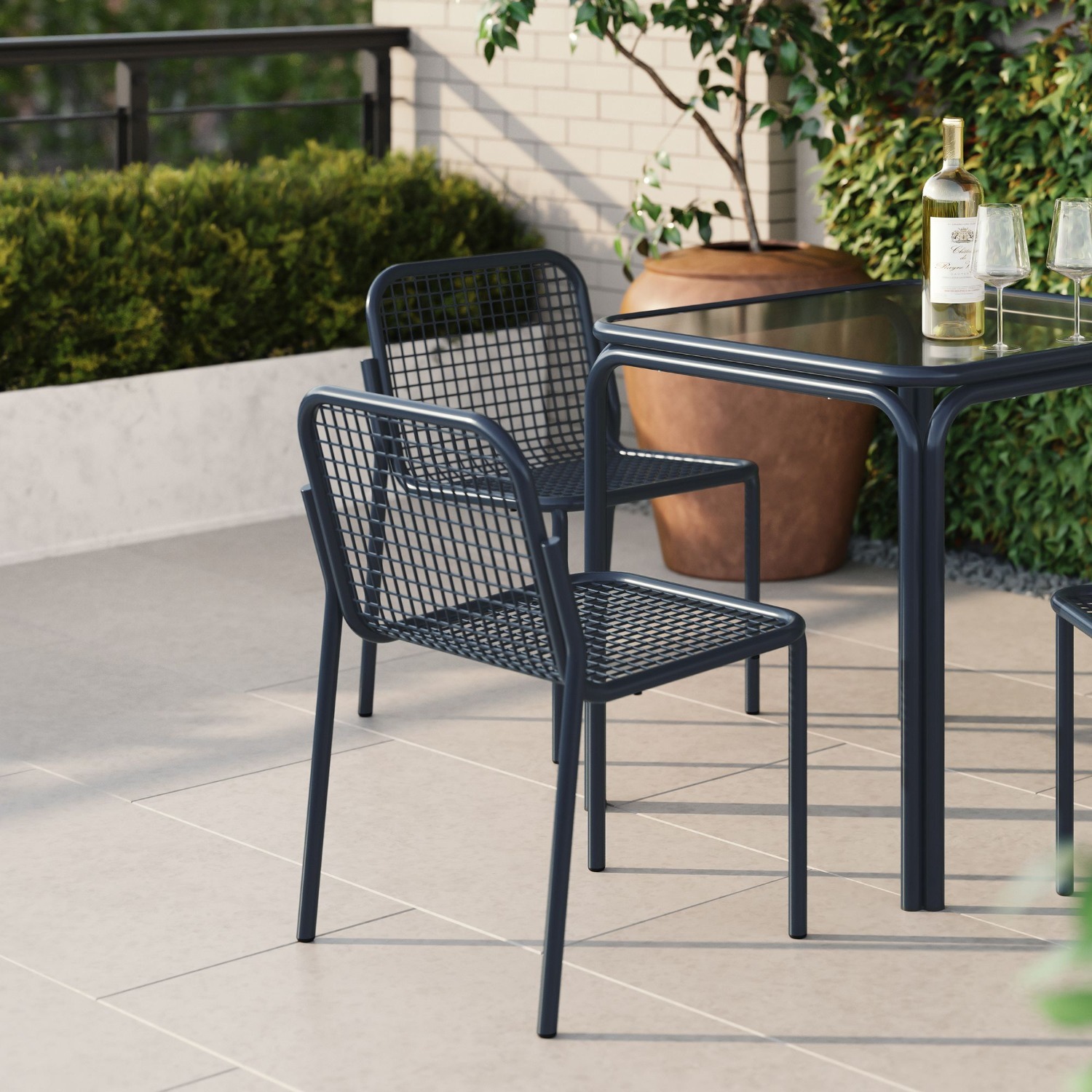 West Elm Seville Outdoor Stacking Dining Chair - image-5