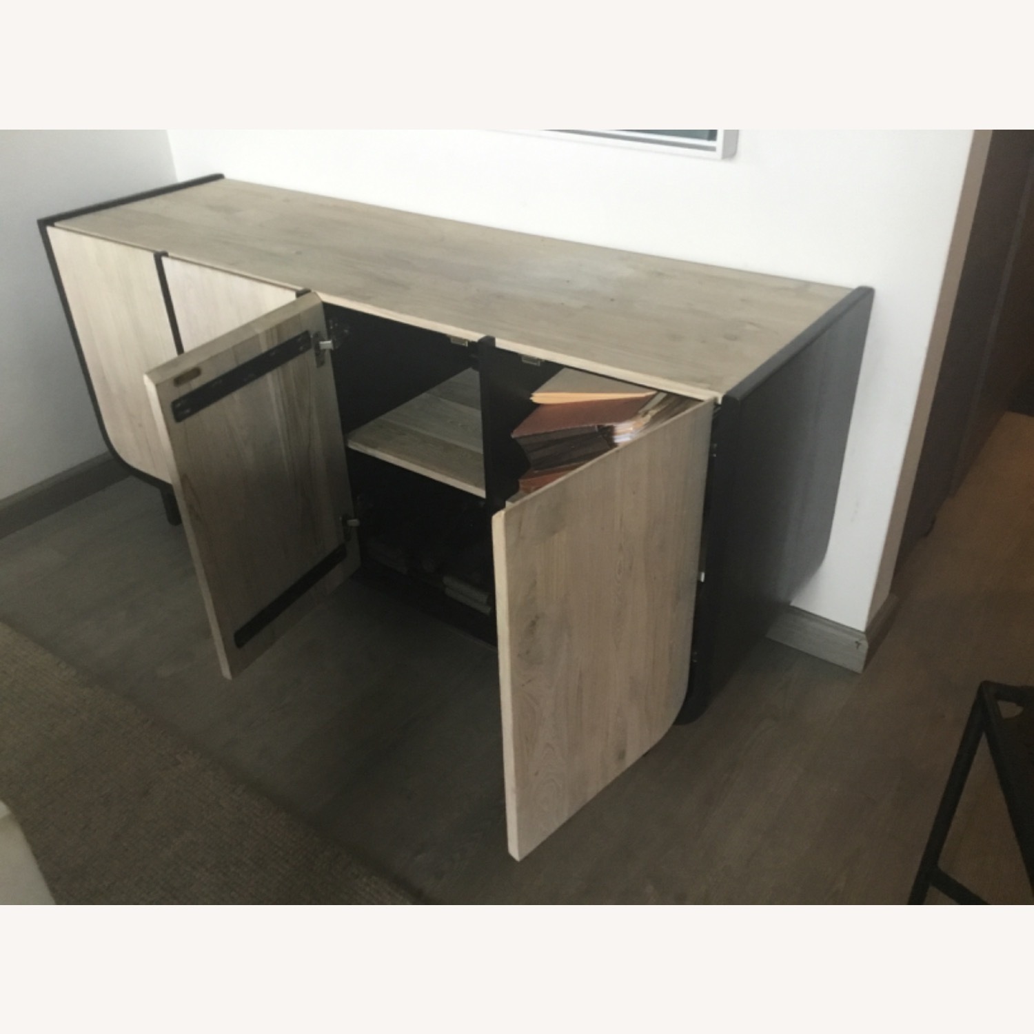 Sion 61" White-Washed Teak Wood Credenza - image-6