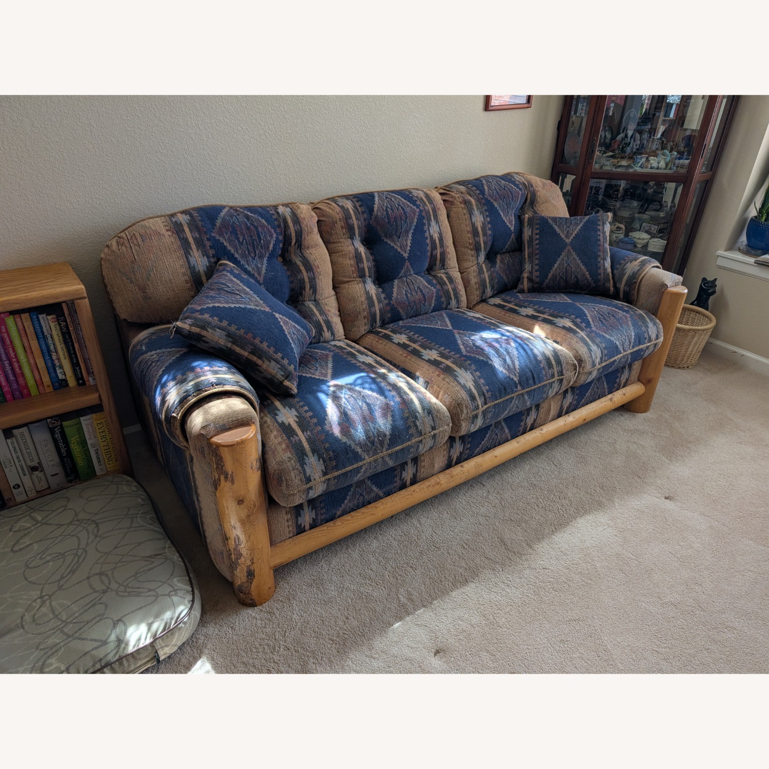 Blue Queen Size Sleeper Sofa - image-3