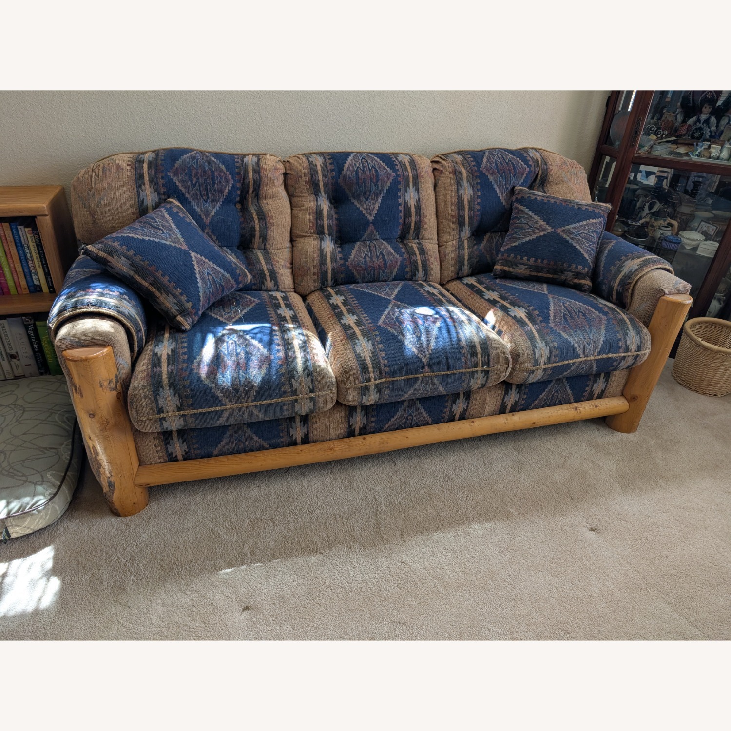 Blue Queen Size Sleeper Sofa - image-1