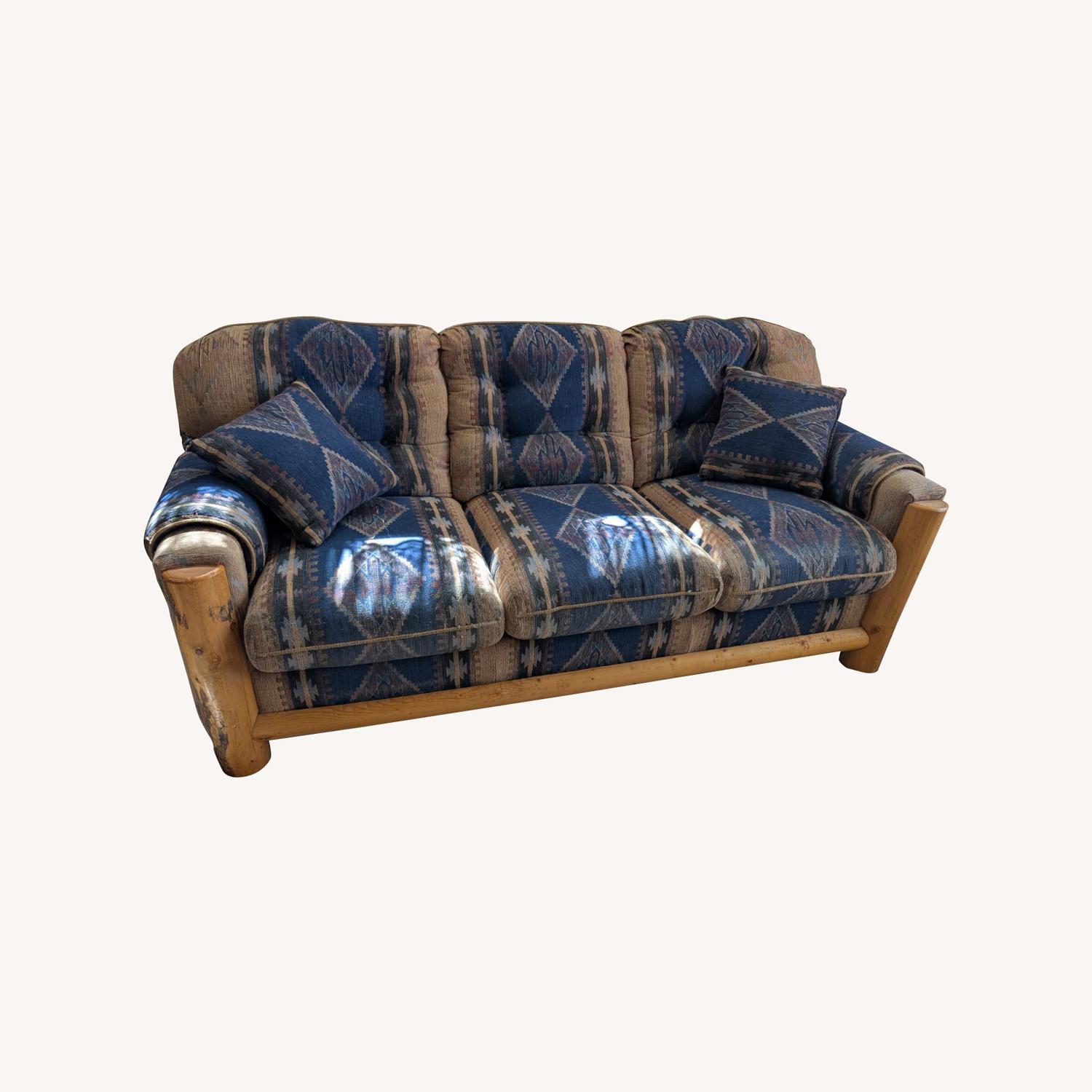 Blue Queen Size Sleeper Sofa - image-0