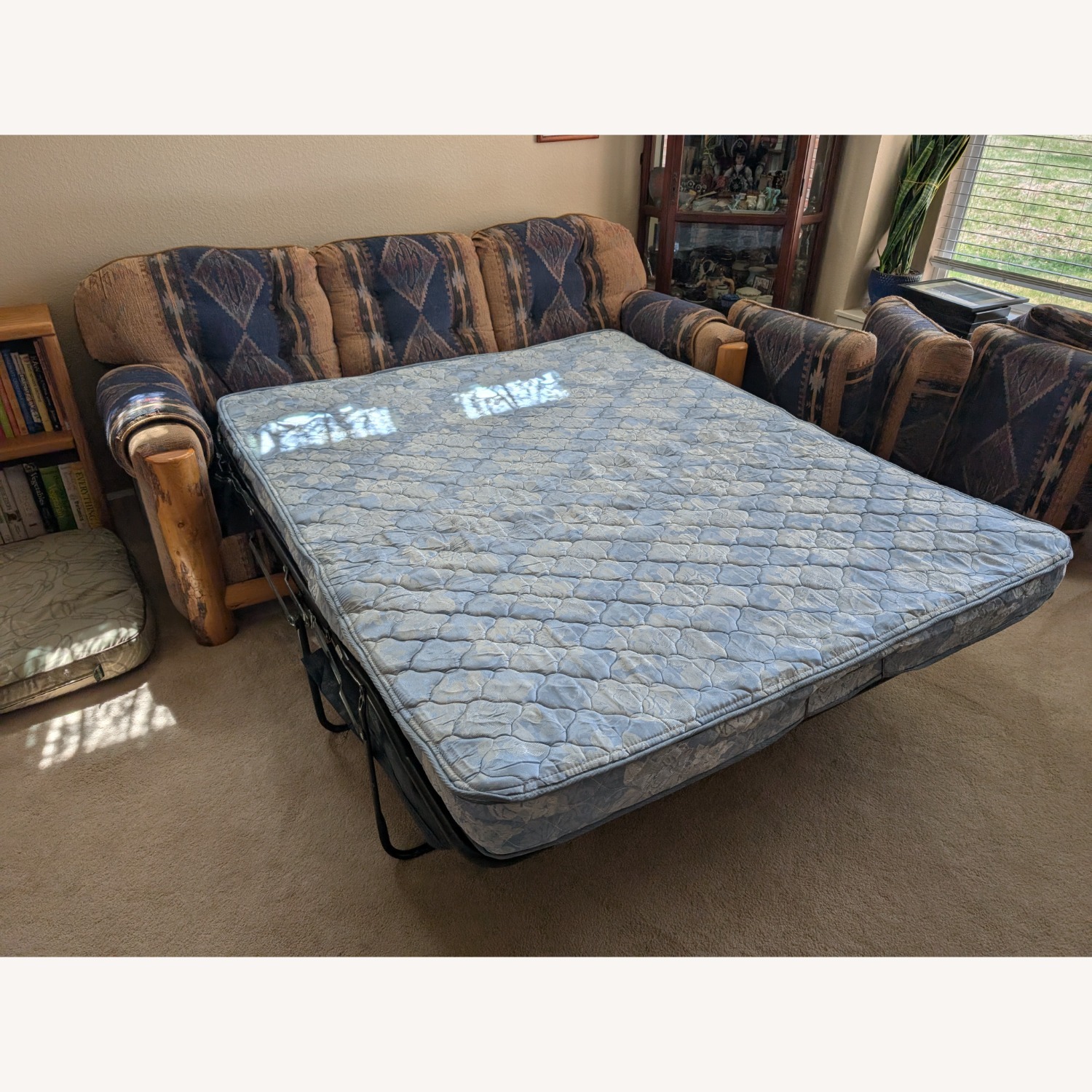 Blue Queen Size Sleeper Sofa - image-5