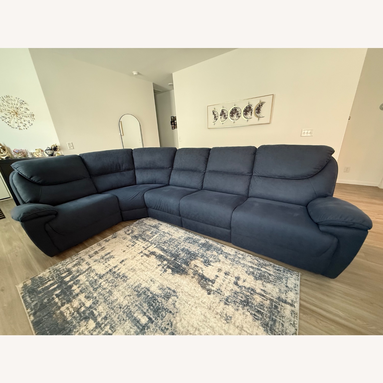 Rooms To Go South Brook Couch Sectional Blue - image-1